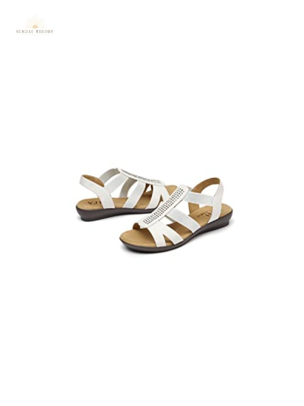 Rhinestone Flat Sandals Open Toe Slip On Slingback Faux Suede Walking Sanda